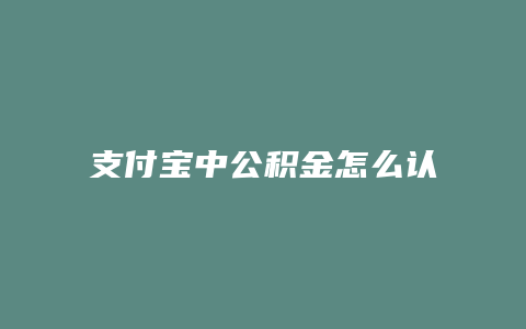 支付宝中公积金怎么认证