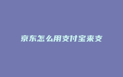 京东怎么用支付宝来支付