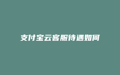 支付宝云客服待遇如何