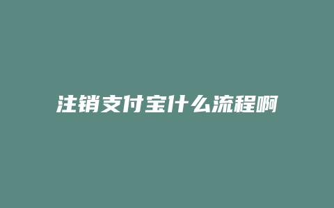 注销支付宝什么流程啊