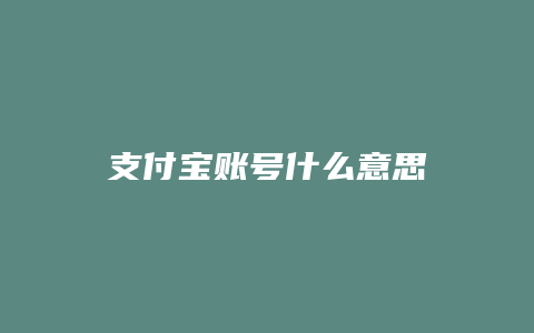 支付宝账号什么意思