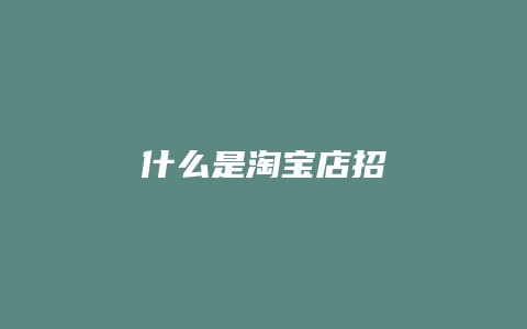 什么是淘宝店招