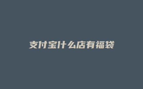支付宝什么店有福袋