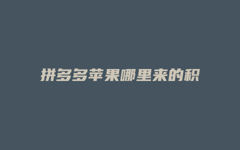 拼多多苹果哪里来的积分