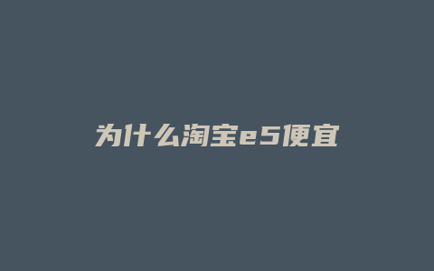 为什么淘宝e5便宜